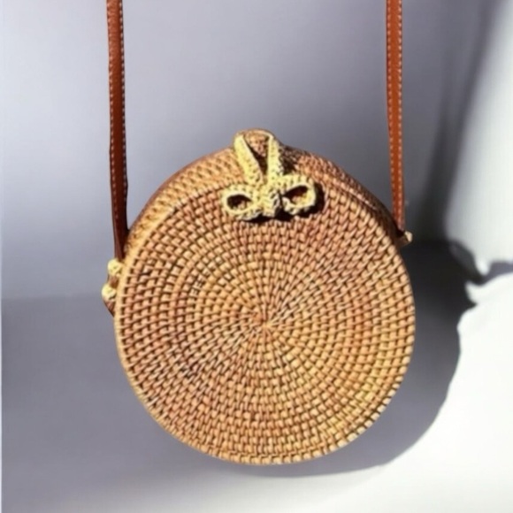 🌻Handmade Natural Woven Rattan Crossbody Bag - Picture 2 of 10